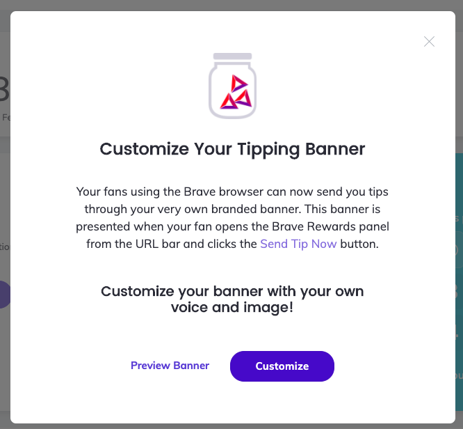 how to earn bat with brave first customize your brave tipping page