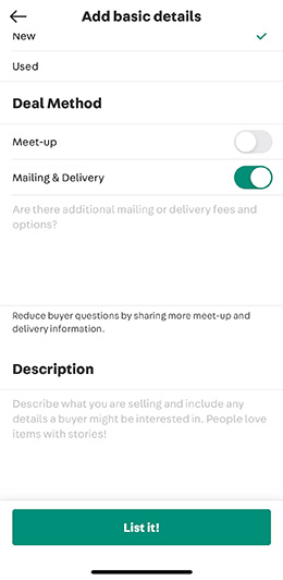 delivery and postage information for your carousell product