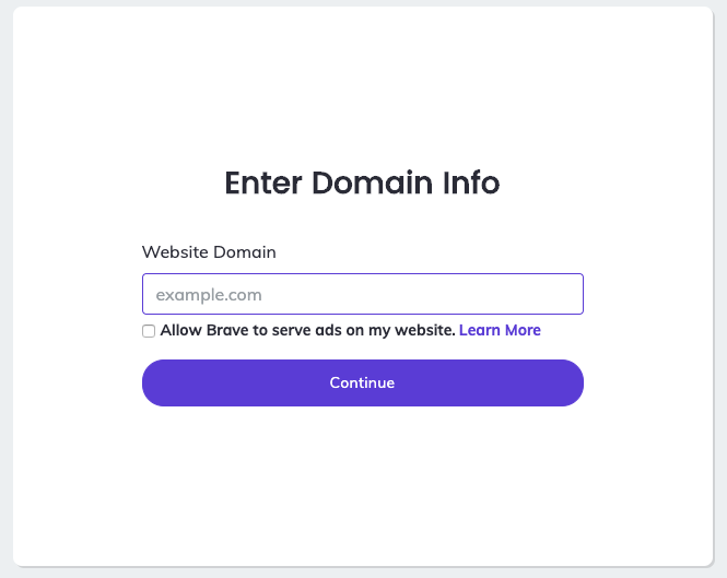 enter domain information for brave